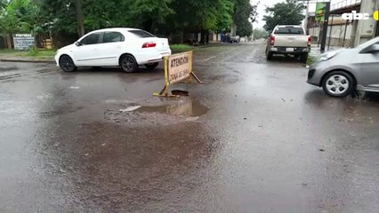 Hundimiento de asfalto en Pedro Juan Caballero