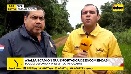 Policía detuvo a 4 presuntos implicados en el asalto de un camión transportador de encomiendas