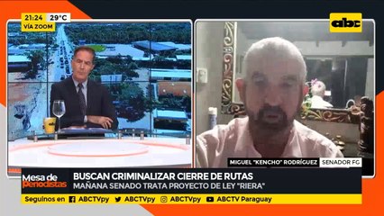 “Kencho” Rodríguez en contra de Ley que penaliza cierres de rutas, será tratada mañana en el senado