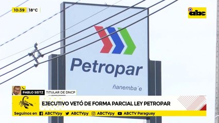 Ejecutivo vetó de forma parcial ley Petropar
