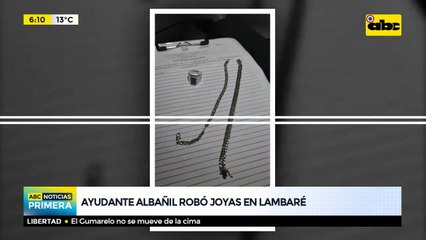 Ayudante albañil robó joyas en Lambaré