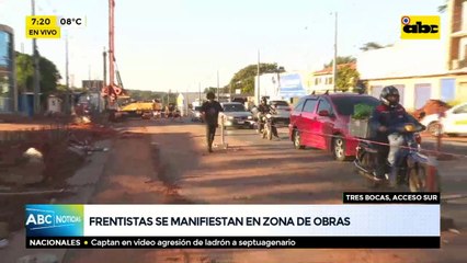 Frentistas se manifiestan en zona Tres Bocas