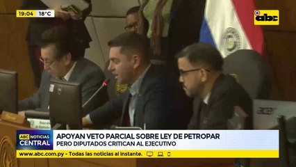 Diputados apoyan veto parcial sobre ley de Petropar, pero critican al Ejecutivo