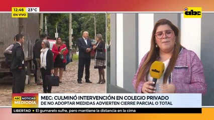 MEC culminó intervención en colegio privado