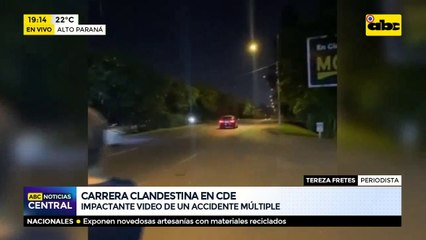 Carrera clandestina en CDE: Nueve vehículos quedaron afectados por la imprudencia de dos conductores