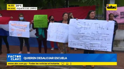 Comunidad educativa de un colegio ubicado en Limpio denuncia intento de desalojo a la institución