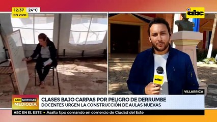 Clases bajo carpas por peligro de derrumbe