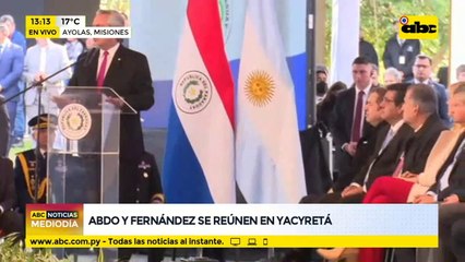 Abdo y Fernández reunidos en Yacyretá