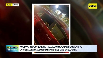 “Tortoleros” roban una notebook de vehículo