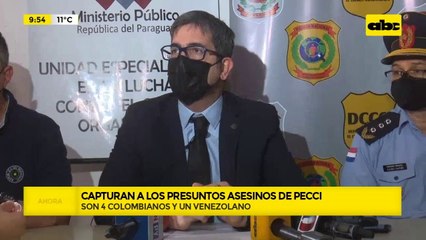 Detienen a presuntos asesinos de Marcelo Pecci en Colombia