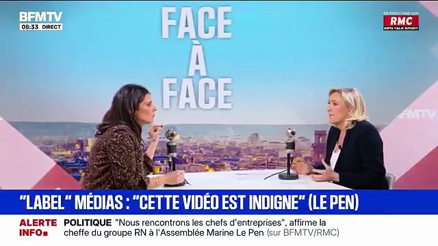 Marine Le Pen juge extrêmement dangereuse l'idée avancée par Emmanuel Macron d'une labellisation des médias pour lutter contre la désinformation
