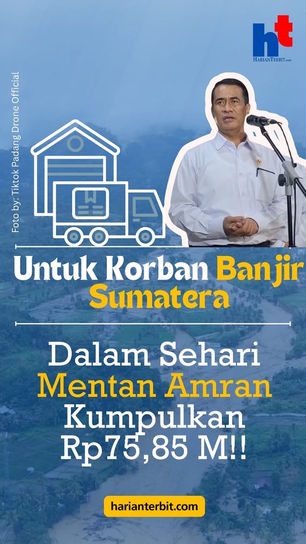 Untuk Korban Banjir Sumatera  Dalam Sehari Mentan Amran Kumpulkan Rp75,85 M