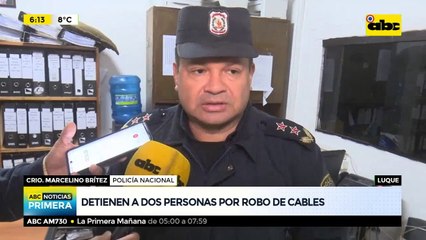 Detienen a dos personas por robo de cables