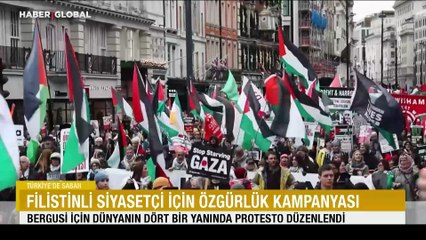 Filistinli siyasetçi için özgürlük kampanyası: Bergusi için dünyanın dört bir yanında protesto düzenlendi