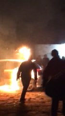 San Juan dijo que no: un auto quedó calcinado a causa de una “pelota tatá” 1