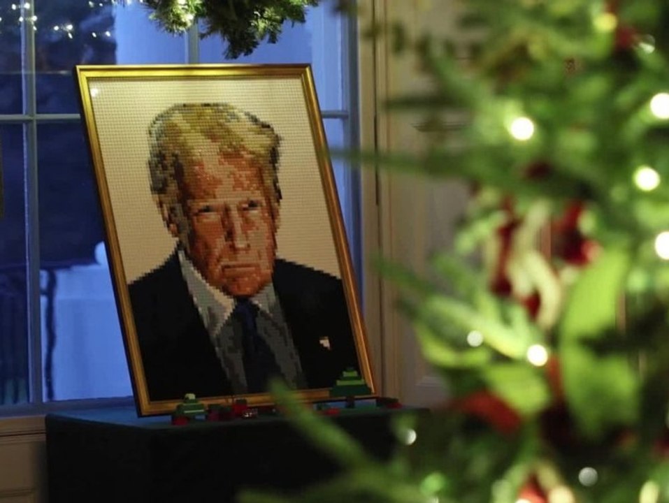Mit lego-trump: weihnachtsstimmung im weißen haus