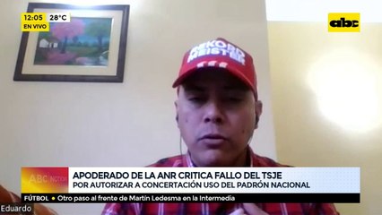 Apoderado de la ANR critica fallo del TSJE