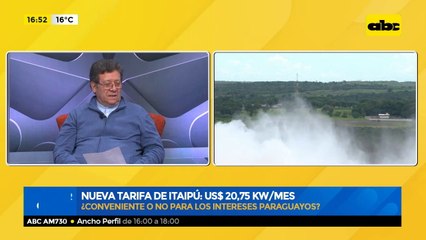 Confirman tarifa de Itaipú en US$ 20,75 kW/mes