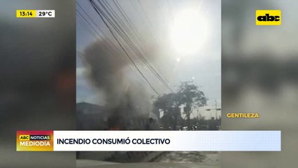 Bus se incendia sobre Artigas
