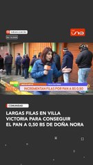 Largas filas en Villa Victoria para conseguir el pan a 0,50 Bs de Doña Nora