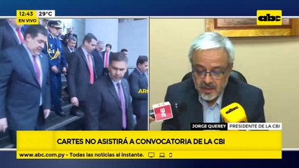 Horacio Cartes no se presentará ante la CBI