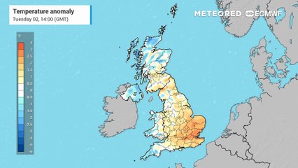 A quieter period of weather mid-week with temperatures close to average