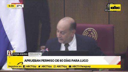 Senado concede permiso de 60 días a Fernando Lugo