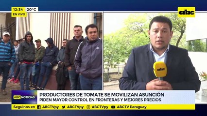 Productores de tomate se movilizan Asunción