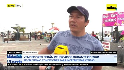 Vendedores de la costanera serán reubicados durante Odesur