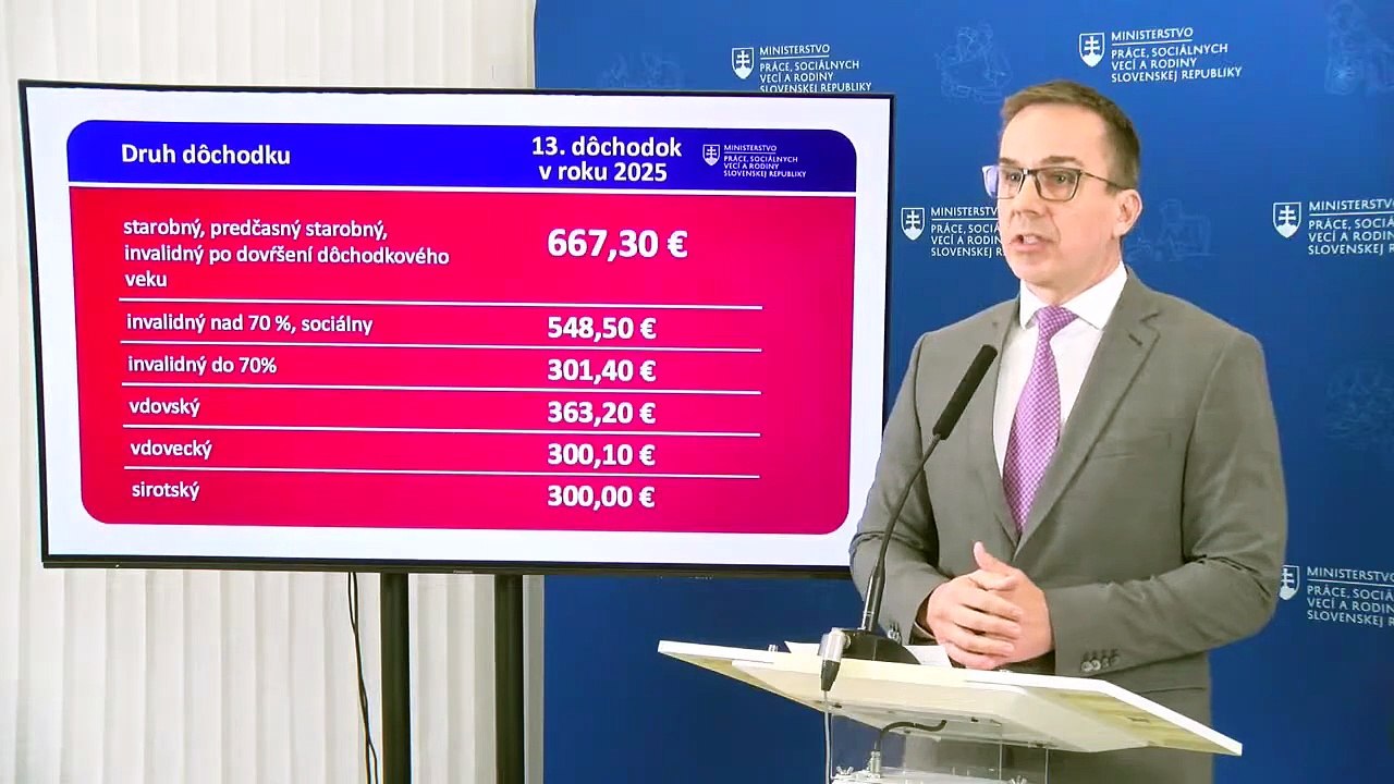ZÁZNAM: E. Tomáš: Trinásty dôchodok bude tento rok doručený najneskôr do 19. decembra