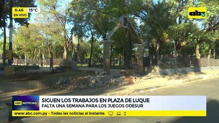 Siguen los trabajos en la plaza de Luque