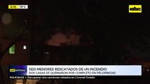 Seis menores rescatados de un incendio