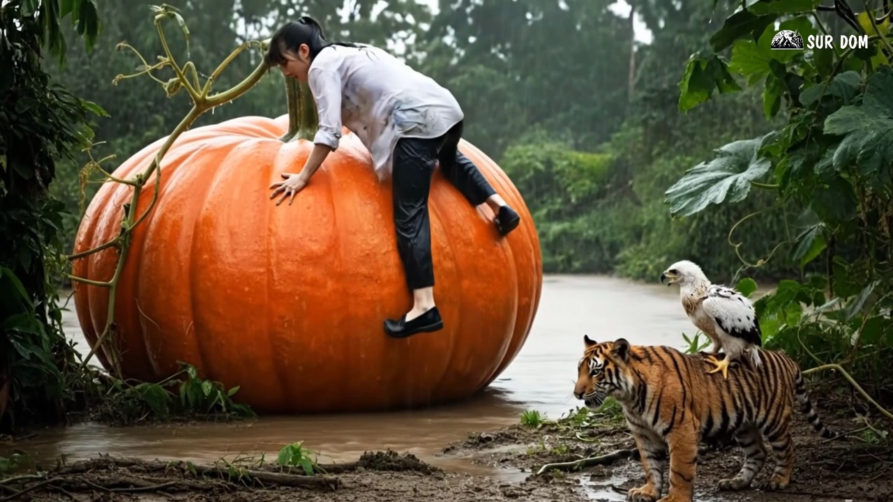Part 53 - A Girl Alone Surviving In The Forest - The Giant Pumpkin in the Rainforest