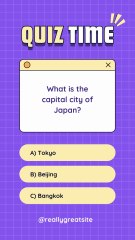 Purple and Cream Animated Quiz Time Mobile Video