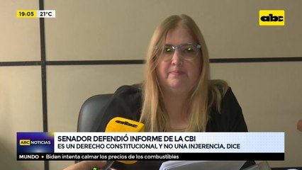 Senador defendió informe de la CBI