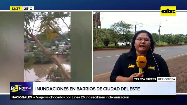 Inundaciones en barrios de Ciudad del Este