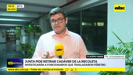 Junta Municipal de Asunción pide retirar cadáver de la recoleta