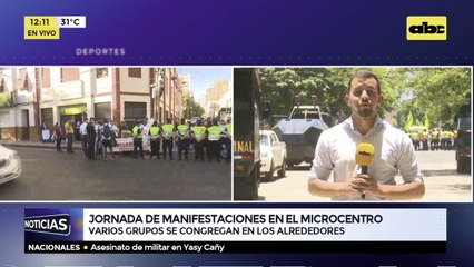 Jornada de manifestaciones en el microcentro
