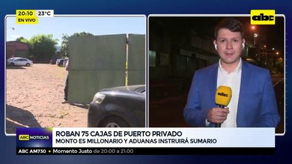 Roban 75 cajas de puerto privado