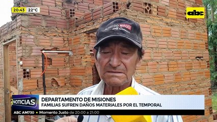 Casas destechadas en Misiones
