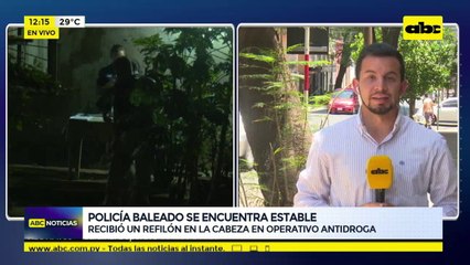 Policía baleado se encuentra estable