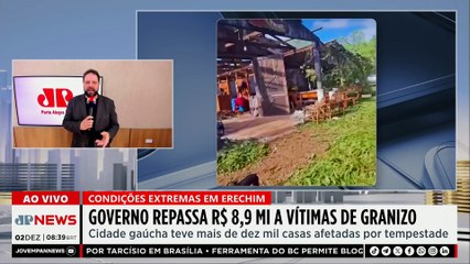 Governo repassa R$8,9 milhões para vítimas de granizo no RS