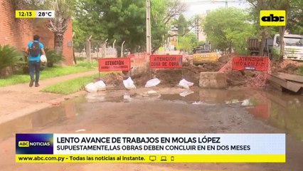 Lento avance de trabajos en Molas López