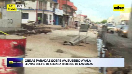 Obras paradas sobre Avda. Eusebio Ayala