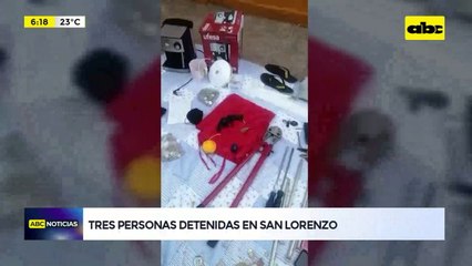 Tres personas detenidas en San Lorenzo