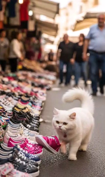 meow cute play with shoes 😍👟👠😍