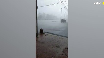 Intensa granizada en Loma Pyta