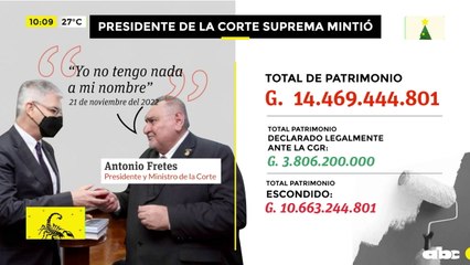 Antonio Fretes mintió acerca de su fortuna