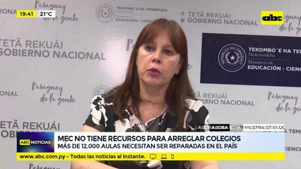 MEC no tiene recursos para arreglar colegios