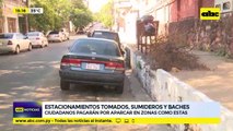 Estacionamientos tomados, sumideros y baches